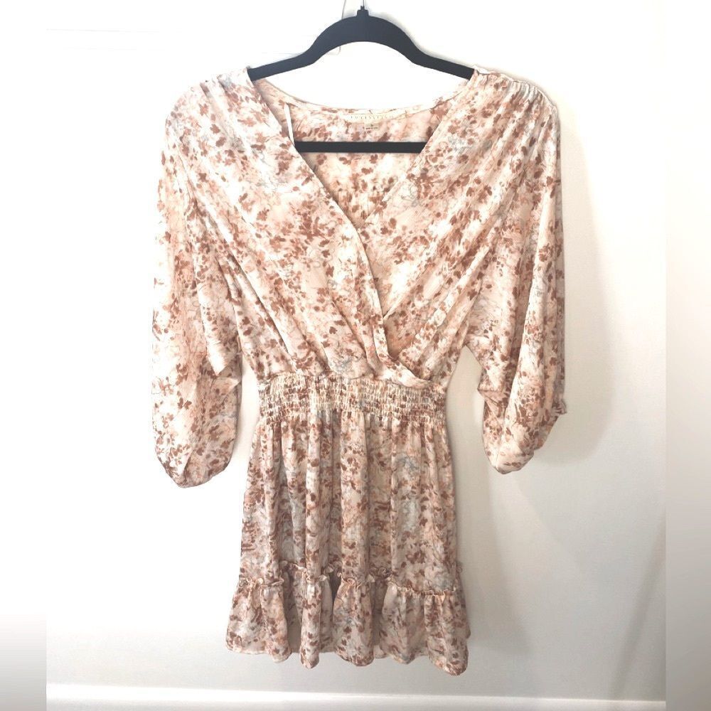 Lovestitch Floral Sheer Flowy Mini Dress Sz Small Boho Romantic Cottage Romantic - Picture 7 of 15